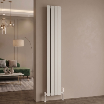 MaxHeat Nitro White Vertical Aluminium Designer Radiator | Product Image