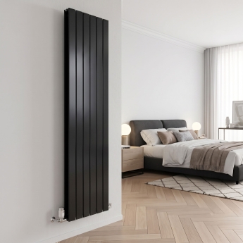 MaxHeat Pulse Black Vertical Designer Radiator | Product Image