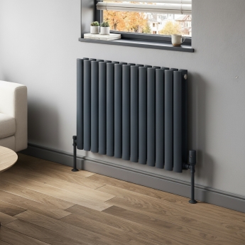 MaxHeat Rapid Anthracite Double Horizontal Designer Radiator 600mm (H) x 780mm (W) | Product Image
