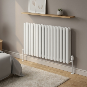 MaxHeat Rapid White Double Horizontal Designer Radiator 600mm (H) x 960mm (W) | Product Image