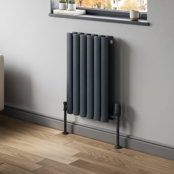 MaxHeat Rapid Anthracite Double Horizontal Designer Radiator 600mm (H) x 360mm (W) | Product Image