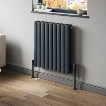 MaxHeat Rapid Anthracite Double Horizontal Designer Radiator 600mm (H) x 540mm (W) | Product Image