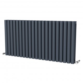MaxHeat Saltash Double Designer Horizontal Radiator 600mm H x 1218mm W Anthracite