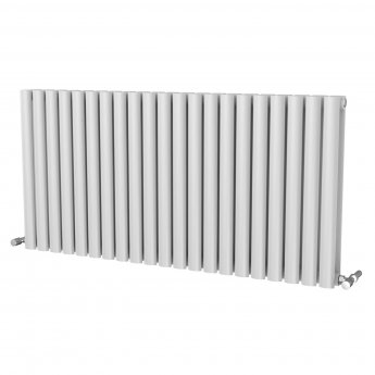 MaxHeat Saltash Double Designer Horizontal Radiator 600mm H x 1218mm W White | Product Image