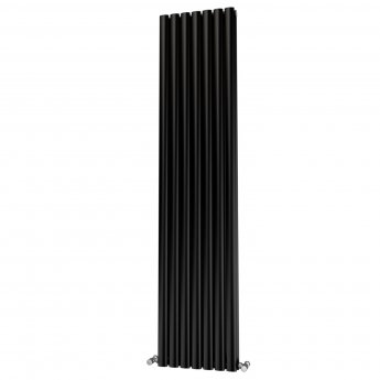MaxHeat Saltash Double Designer Vertical Radiator 1800mm H x 406mm W Black