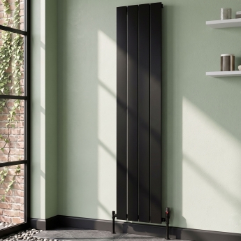 MaxHeat Shift Black Vertical Aluminium Designer Radiator | Product Image