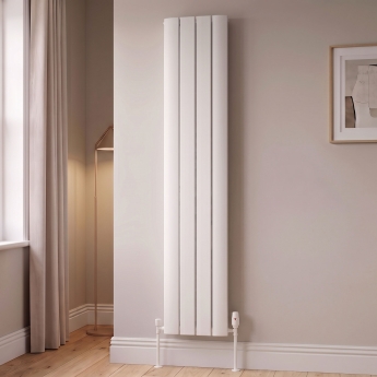MaxHeat Shift White Vertical Aluminium Designer Radiator | Product Image