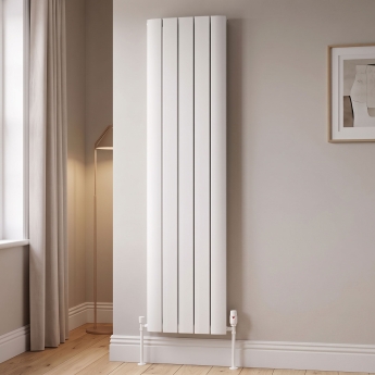 MaxHeat Shift White Vertical Aluminium Designer Radiator | Product Image