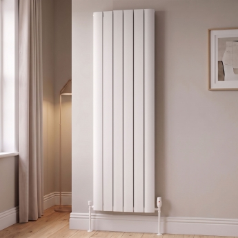MaxHeat Shift White Vertical Aluminium Designer Radiator | Product Image