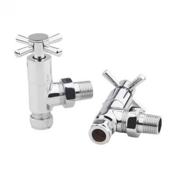 Prestige Times Crosshead Radiator Angled Valve Pair - Chrome