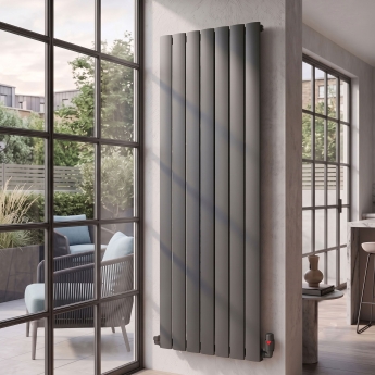 MaxHeat Vulcan Anthracite Vertical Aluminium Designer Radiator | Product Image