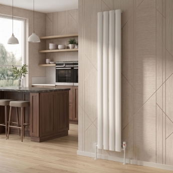 MaxHeat Vulcan White Vertical Aluminium Designer Radiator | Product Image