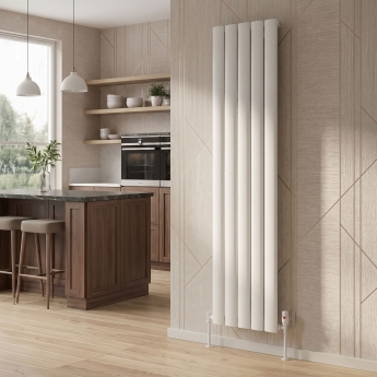 MaxHeat Vulcan White Vertical Aluminium Designer Radiator | Product Image