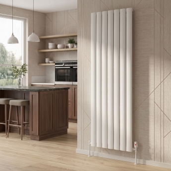MaxHeat Vulcan White Vertical Aluminium Designer Radiator | Product Image