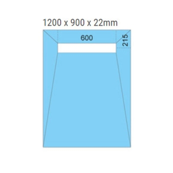 Maxxus Linear Rectangular Wetroom Former 1200mm x 900mm for Vinyl Flooring - End Drain Position | Product Image