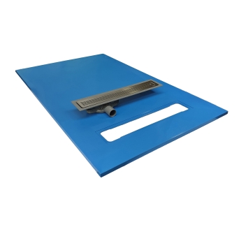 Maxxus Linear Rectangular Wetroom Former 1200mm x 900mm for Vinyl Flooring - End Drain Position | Product Image