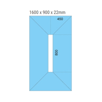 Maxxus Linear Rectangular Wetroom Former 1600mm x 900mm for Vinyl Flooring - Centre Drain Position | Product Image