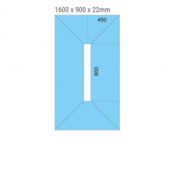 Maxxus Linear Rectangular Wetroom Former 1600mm x 900mm for Vinyl Flooring - Centre Drain Position