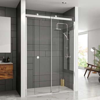 Merlyn 10 Series Sliding Shower Door 1600mm Wide Right Handed - Clear Glass
