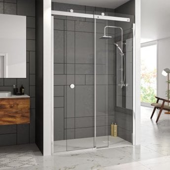 Merlyn 10 Series Sliding Shower Door with Tray 1100mm Wide Right Handed - Clear Glass