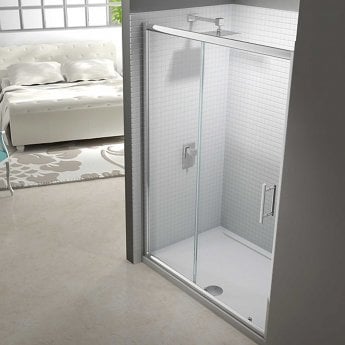 Merlyn 6 Series Sliding Shower Door with Tray - 6mm Glass