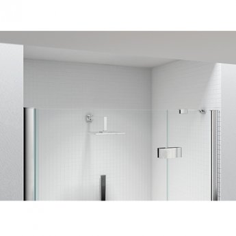 Merlyn 6 Series Frameless Inline Hinged Shower Door 1000mm Wide - 6mm Glass