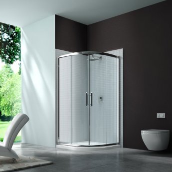 Merlyn 6 Series 2-Door Quadrant Shower Enclosure with Tray - 6mm Glass