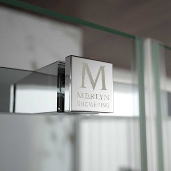 Merlyn 8 Series Frameless Inline Recess Hinged Shower Door 1400mm Wide - 8mm Glass