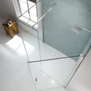 Merlyn 8 Series Frameless Inline Pivot Shower Door with Tray 1300mm Wide - 8mm Glass