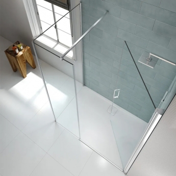 Merlyn 8 Series Frameless Inline Pivot Shower Door 1400mm Wide - 8mm Glass