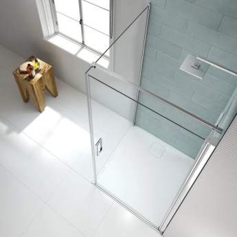 Merlyn 8 Series Frameless Pivot Shower Door with Tray - 8mm Glass
