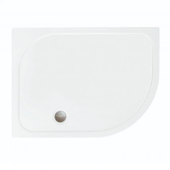 Merlyn 8 Series Frameless Offset Quadrant Shower Enclosure with Tray 900mm x 760mm RH - 8mm Glass