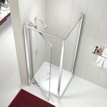 Merlyn 8 Series In-Fold Shower Door with Tray 1000mm Wide - 8mm Glass