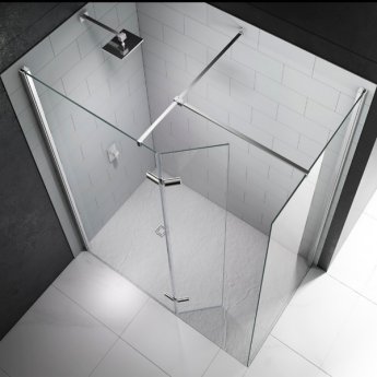 Merlyn 8 Series Hinged Walk-In Shower Enclosure with Tray 1200mm x 800mm 8mm Glass