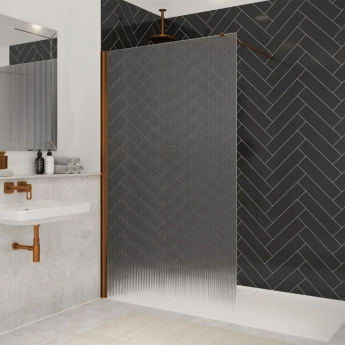 Merlyn 8mm Fluted Wet Room Glass Shower Screen
