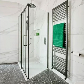 Merlyn Black Sliding Shower Door 1200mm Wide - 8mm Glass | Product Image