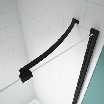 Merlyn Black Frameless Inline Hinged Shower Door 1000mm Wide - 8mm Glass | Product Image