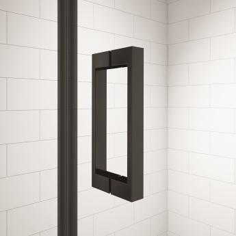 Merlyn Black Frameless Inline Hinged Shower Door 1000mm Wide - 8mm Glass | Product Image