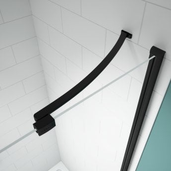 Merlyn Black Inline Hinged Shower Door - 8mm Glass