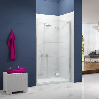 Merlyn Ionic Essence Inline Hinged Shower Door 1000mm Wide - 8mm Glass