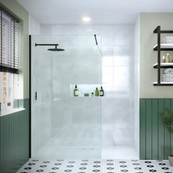 Merlyn Ionic Corner Profile Walk-In Shower Enclosure 1400mm x 700mm (900mm+700mm Glass) with Tray