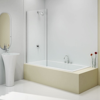 Merlyn Square Fixed Bath Screen 1500mm H x 800mm W - 8mm Clear Glass | Product Image