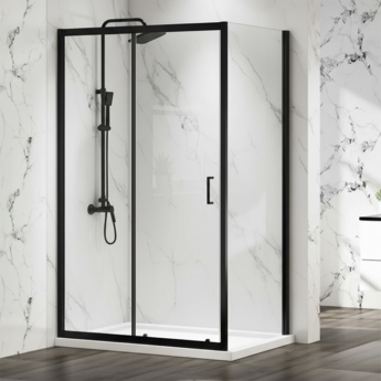 Merlyn Mbox Matt Black 6mm Easy-Fit Sliding Shower Door