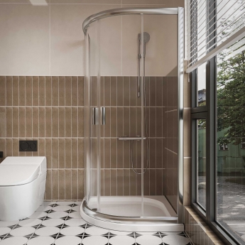 Merlyn MStone Quadrant Shower Tray with Waste 900mm x 900mm - Stone Resin