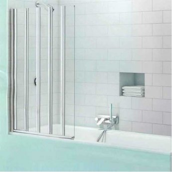 Merlyn SecureSeal Five Folding Bath Screen 1500mm H x 1000mm W - 6mm Glass