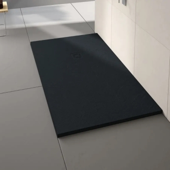 Merlyn TrueStone Black Slate Effect Rectangular Shower Tray 1700mm x 900mm (inc Waste) | Product Image