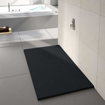 Merlyn TrueStone Rectangular Shower Tray with Waste 1400mm x 800mm - Pure Black