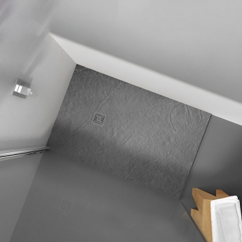 Merlyn TrueStone Rectangular Shower Tray with Waste 1000mm x 800mm - Fossil Grey