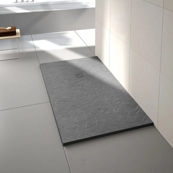 Merlyn TrueStone Rectangular Shower Tray with Waste 1400mm x 900mm - Fossil Grey