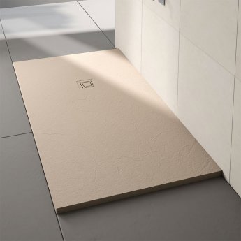 Merlyn TrueStone Rectangular Shower Tray with Waste 1200mm x 800mm - Sandstone
